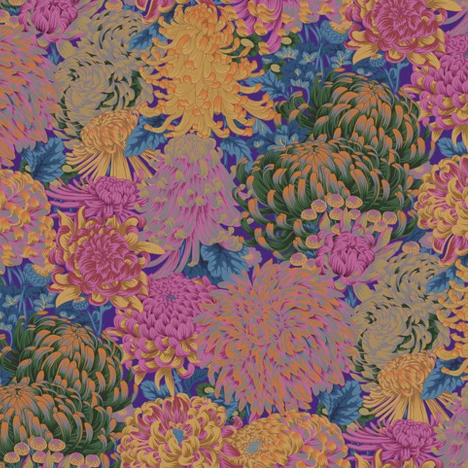 Kaffe Collective August 2021 Hokusai's Mums Hot Fabric