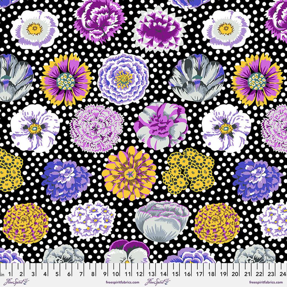 Kaffe Collective August 2022 Big Blooms Black Fabric-Free Spirit Fabrics-My Favorite Quilt Store