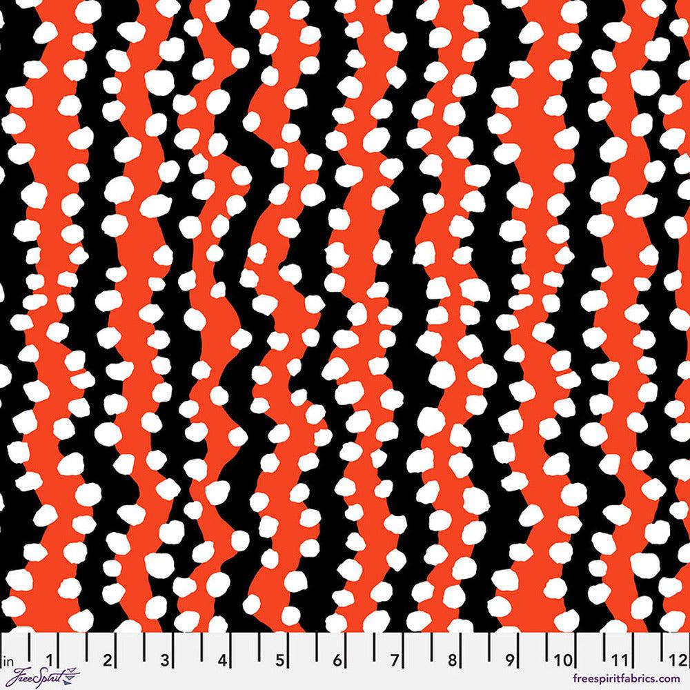 Kaffe Collective August 2022 Bubble Stripe Black Fabric-Free Spirit Fabrics-My Favorite Quilt Store