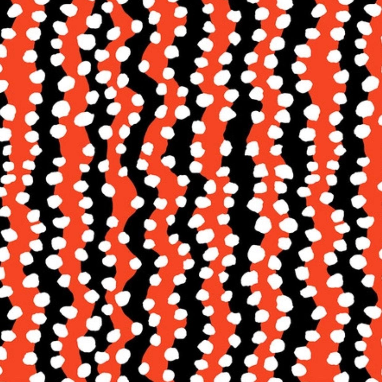 Kaffe Collective August 2022 Bubble Stripe Black Fabric-Free Spirit Fabrics-My Favorite Quilt Store