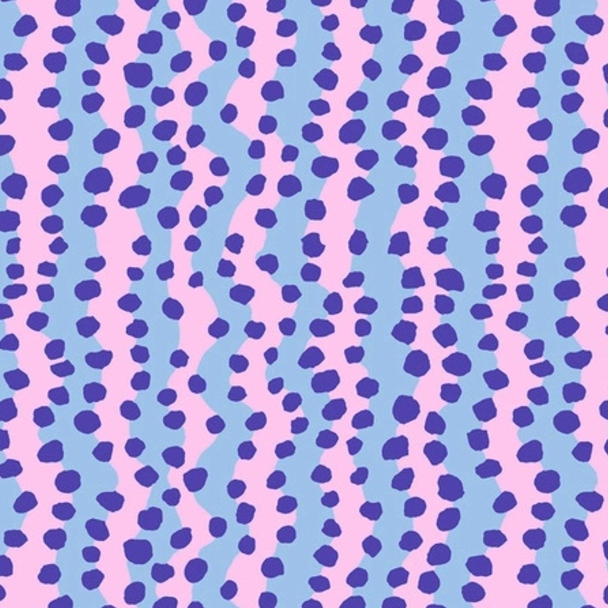 Kaffe Collective August 2022 Bubble Stripe Purple Fabric