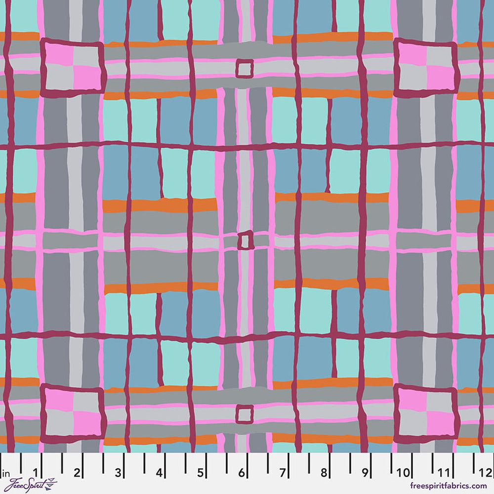 Kaffe Collective August 2022 Checkmate Grey Fabric-Free Spirit Fabrics-My Favorite Quilt Store