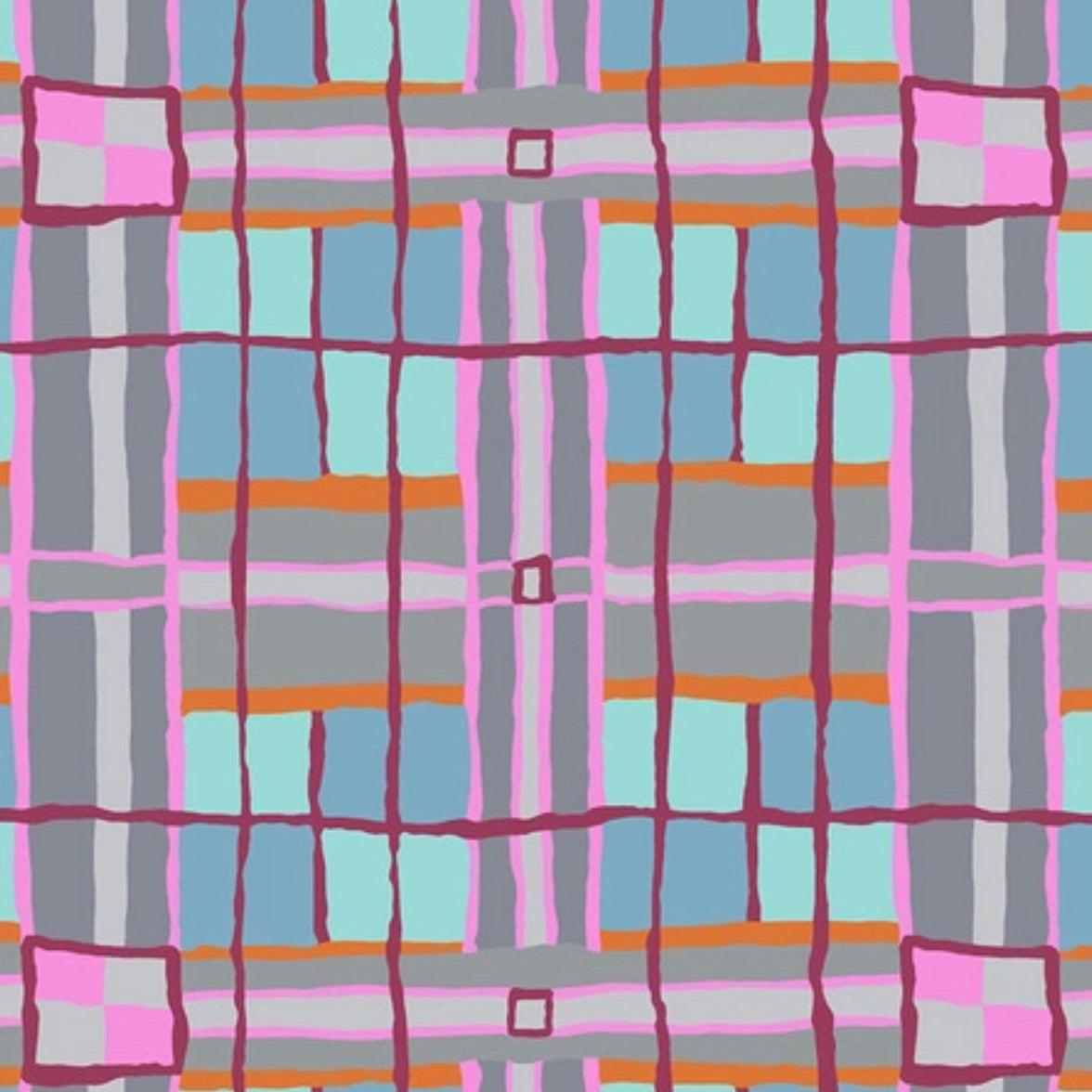 Kaffe Collective August 2022 Checkmate Grey Fabric-Free Spirit Fabrics-My Favorite Quilt Store