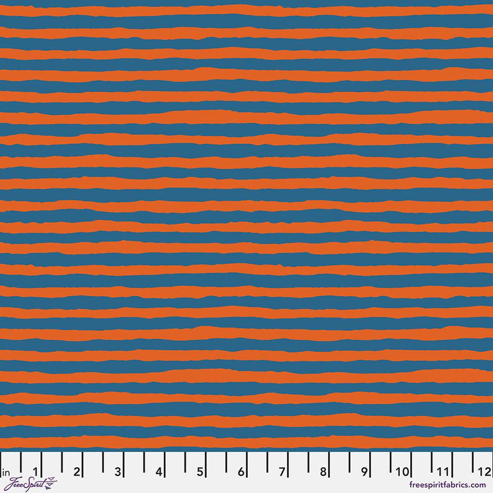 Kaffe Collective August 2022 Comb Stripe Orange Fabric-Free Spirit Fabrics-My Favorite Quilt Store