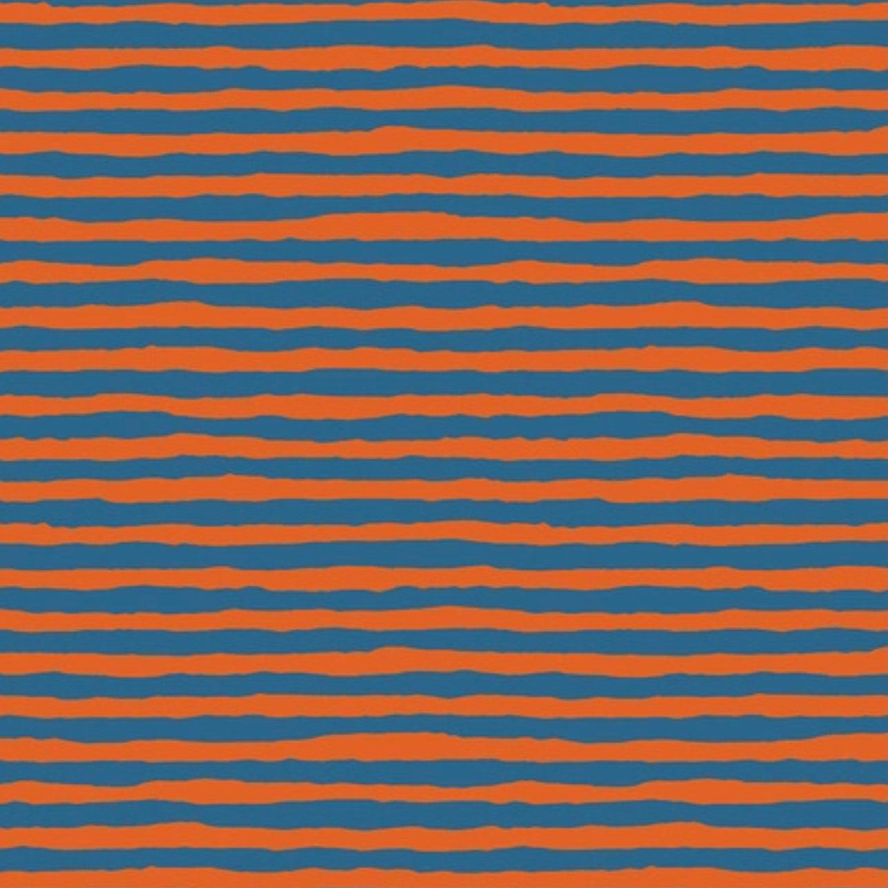 Kaffe Collective August 2022 Comb Stripe Orange Fabric