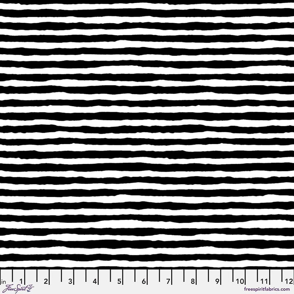 Kaffe Collective August 2022 Comb Stripe White Fabric-Free Spirit Fabrics-My Favorite Quilt Store