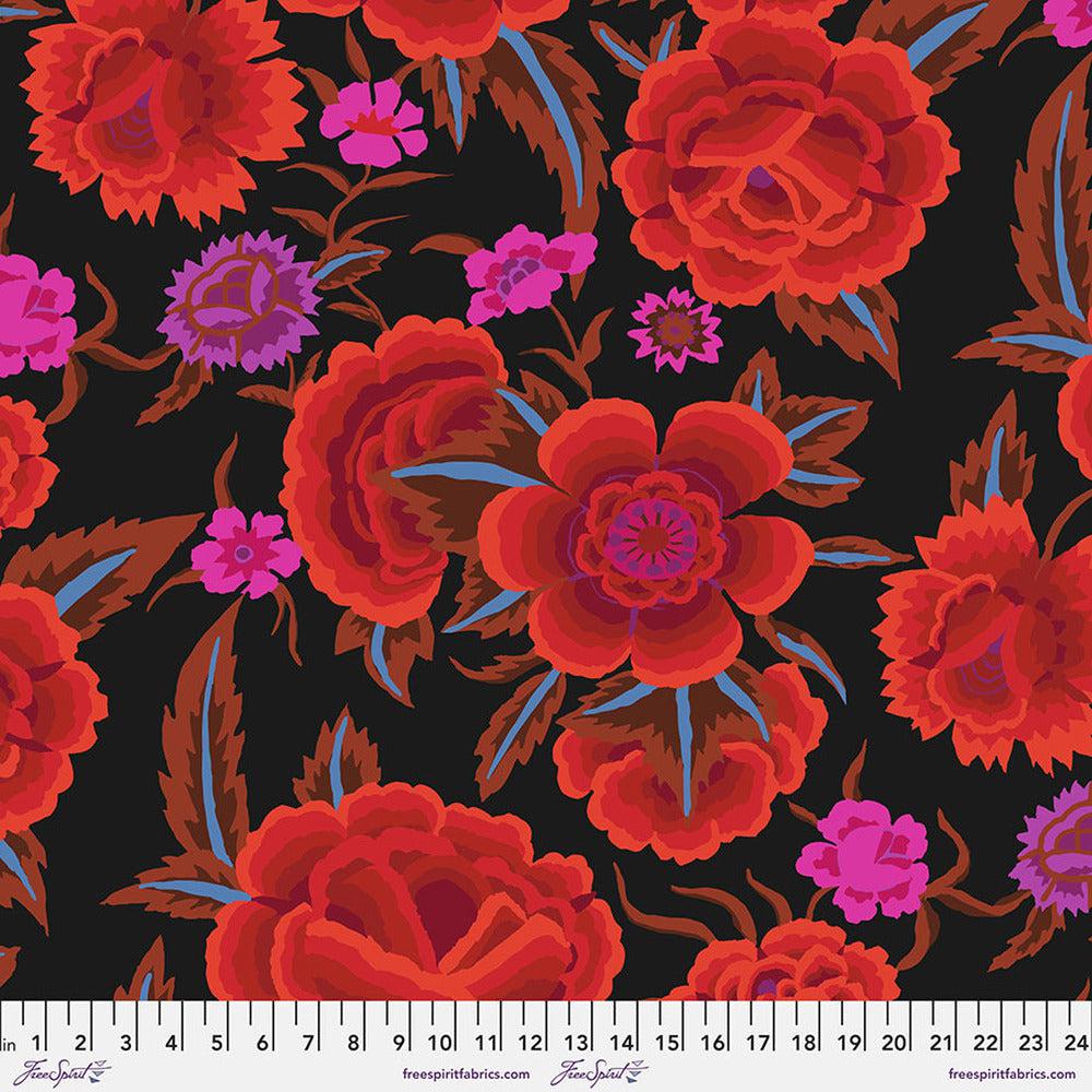 Kaffe Collective August 2022 Embroidered Shawl Red Fabric-Free Spirit Fabrics-My Favorite Quilt Store