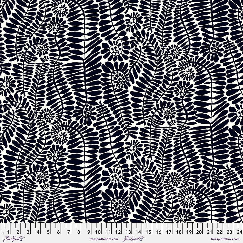 Kaffe Collective August 2022 Fronds Black Fabric-Free Spirit Fabrics-My Favorite Quilt Store