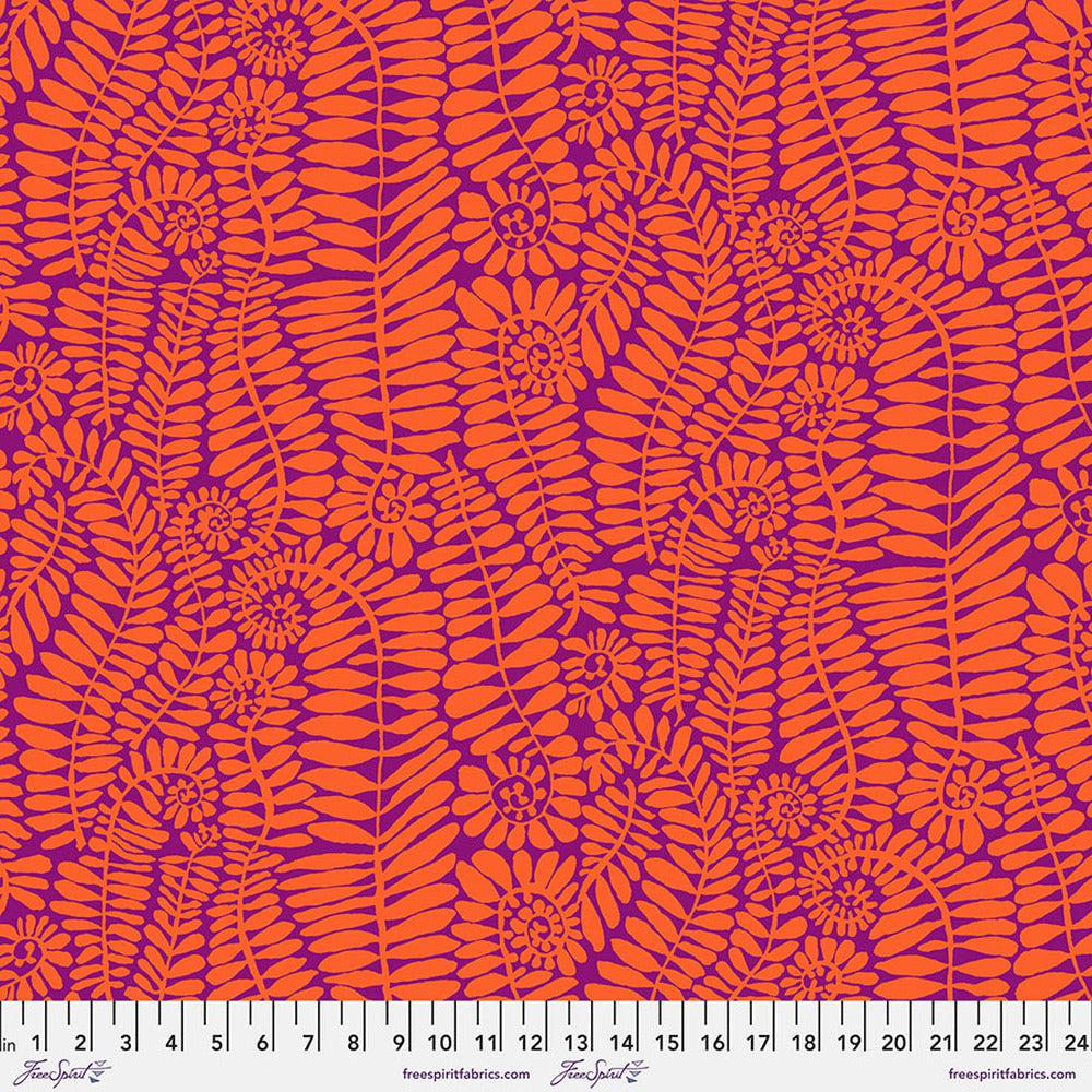 Kaffe Collective August 2022 Fronds Orange Fabric-Free Spirit Fabrics-My Favorite Quilt Store