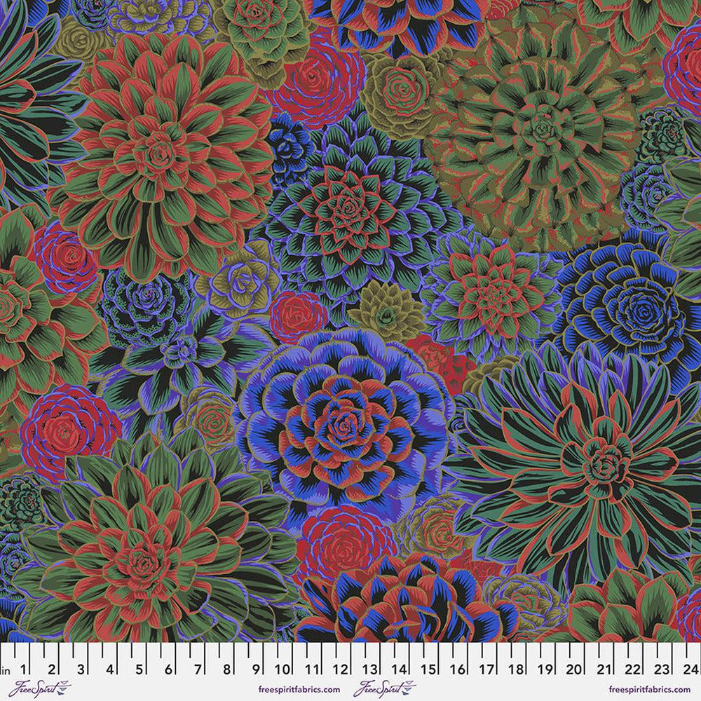 Kaffe Collective August 2022 House Leeks Dark Fabric-Free Spirit Fabrics-My Favorite Quilt Store