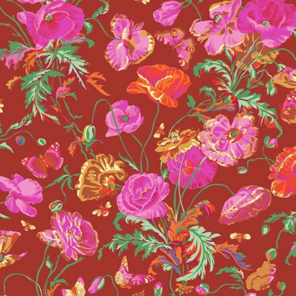 Kaffe Collective August 2022 Meadow Red Fabric