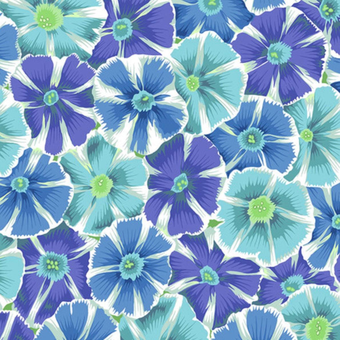 Kaffe Collective August 2022 Pinwheels Blue Fabric-Free Spirit Fabrics-My Favorite Quilt Store