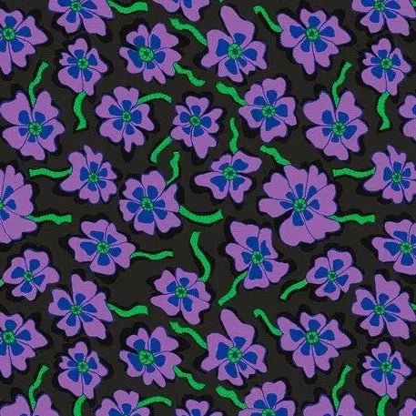 Kaffe Collective August 2023 Black Camo Flower Fabric-Free Spirit Fabrics-My Favorite Quilt Store