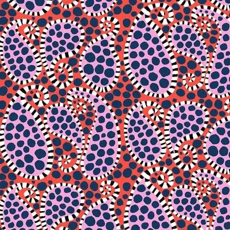 Kaffe Collective August 2023 Black Paisley Dot Fabric