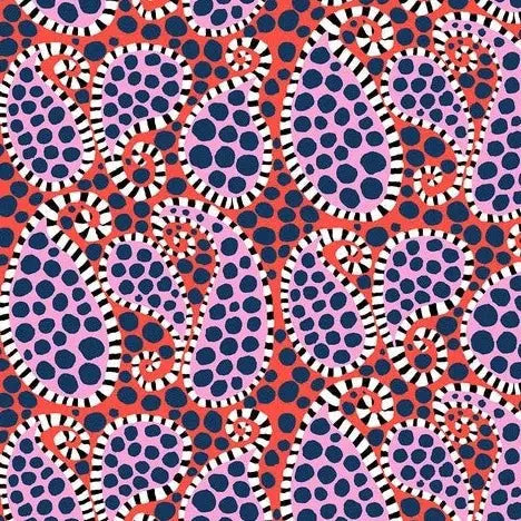 Kaffe Collective August 2023 Black Paisley Dot Fabric-Free Spirit Fabrics-My Favorite Quilt Store