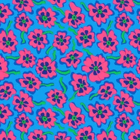 Kaffe Collective August 2023 Blue Camo Flower Fabric