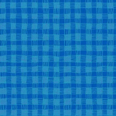 Kaffe Collective August 2023 Blue Gingham Fabric-Free Spirit Fabrics-My Favorite Quilt Store