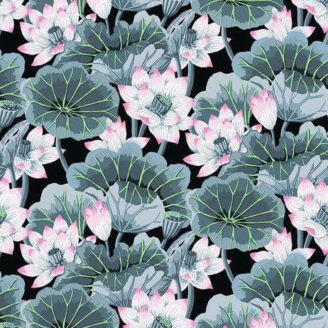 Kaffe Collective August 2023 Contrast Lake Blossoms Fabric