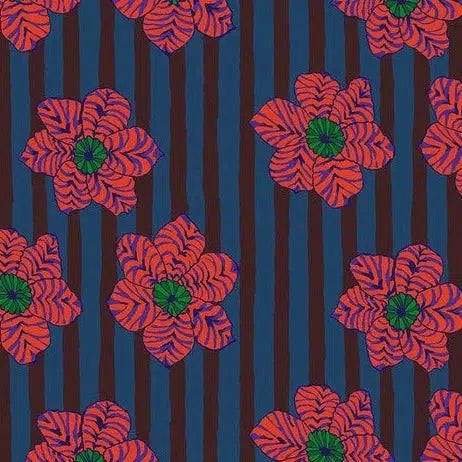Kaffe Collective August 2023 Dark Zebra Lily Fabric-Free Spirit Fabrics-My Favorite Quilt Store