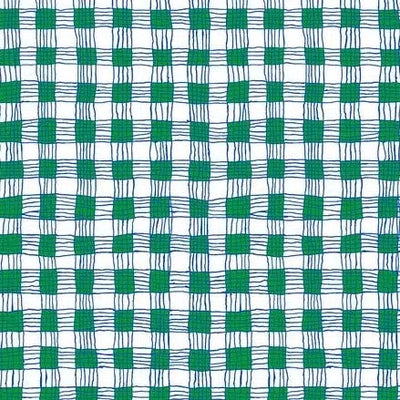 Green And White Gingham Fabric