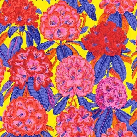 Kaffe Collective August 2023 Hot Rhododendrons Fabric