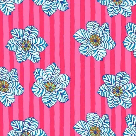 Kaffe Collective August 2023 Pink Zebra Lily Fabric-Free Spirit Fabrics-My Favorite Quilt Store