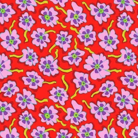 Kaffe Collective August 2023 Red Camo Flower Fabric-Free Spirit Fabrics-My Favorite Quilt Store