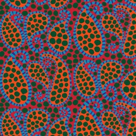 Kaffe Collective August 2023 Red Paisley Dot Fabric-Free Spirit Fabrics-My Favorite Quilt Store