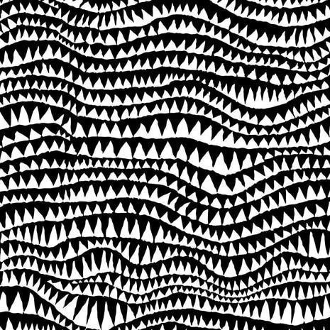 Kaffe Collective Black Sharks Teeth Fabric-Free Spirit Fabrics-My Favorite Quilt Store