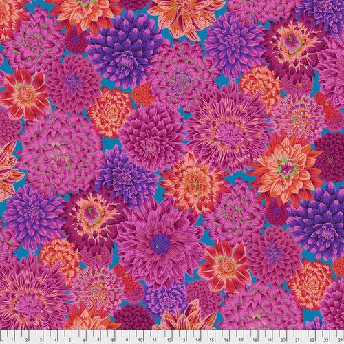 Kaffe Collective Dancing Dahlias Red Fabric-Free Spirit Fabrics-My Favorite Quilt Store