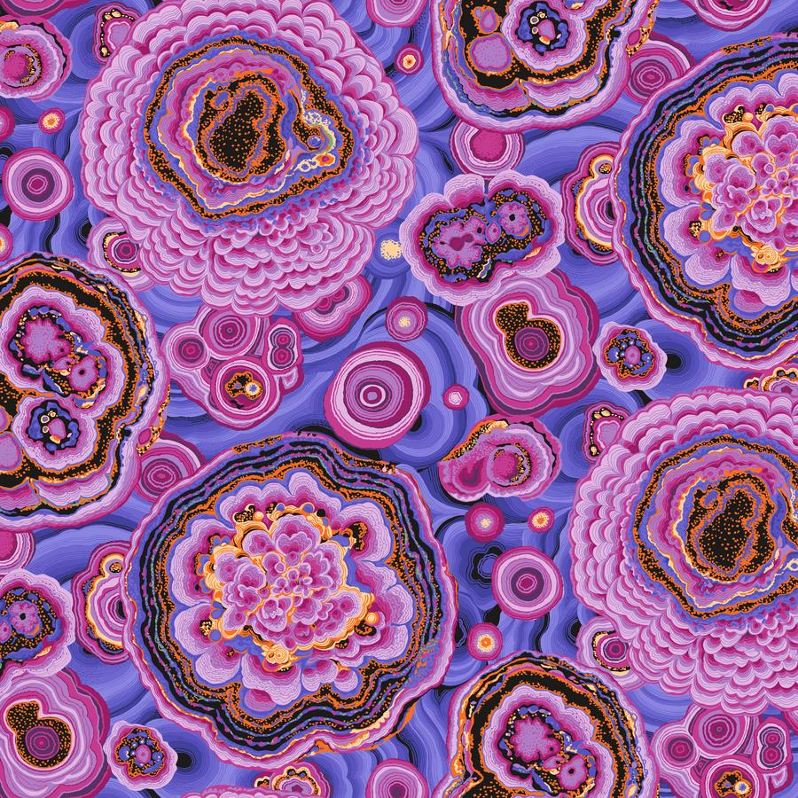 Kaffe Collective Feb 2022 Agate Magenta Fabric-Free Spirit Fabrics-My Favorite Quilt Store