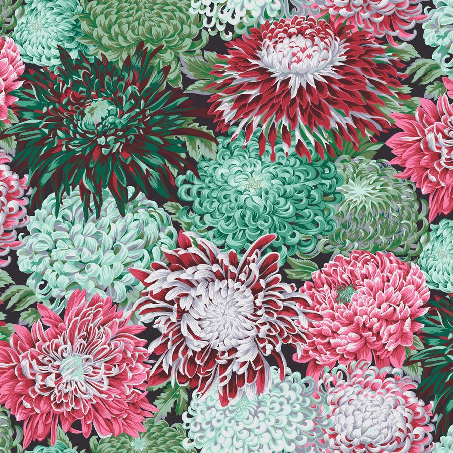 Kaffe Collective Feb 2022  Blush Japanese Chrysanthemum Fabric