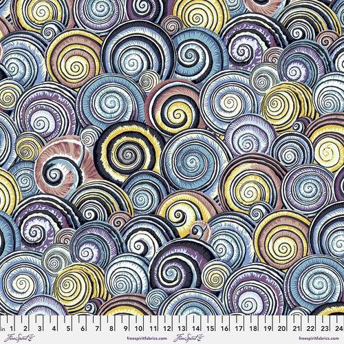 Kaffe Collective Feb 2022 Contrast Spiral Shells Fabric-Free Spirit Fabrics-My Favorite Quilt Store