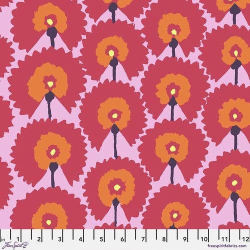 Kaffe Collective Feb 2022 Red Regal Fans Fabric-Free Spirit Fabrics-My Favorite Quilt Store