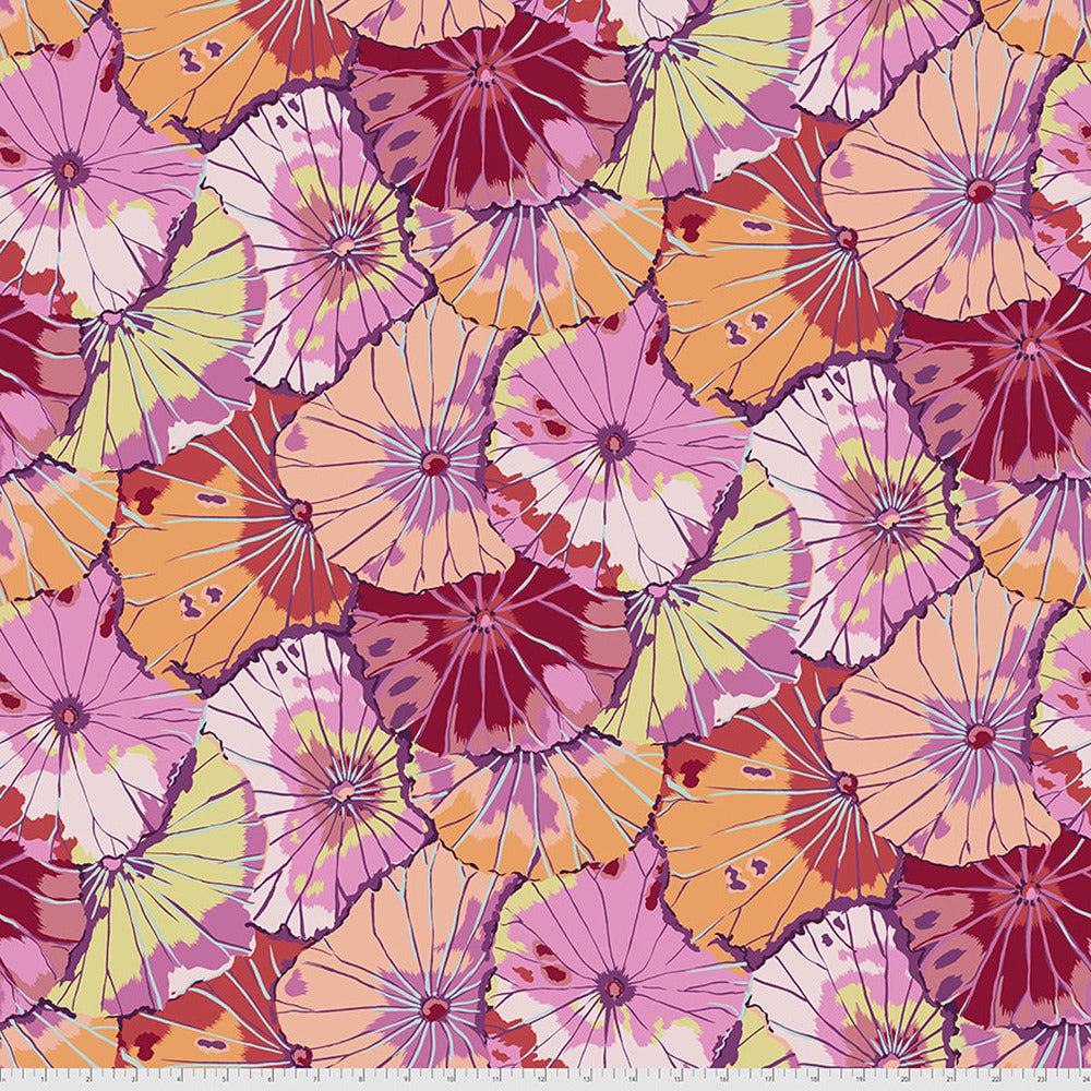 Kaffe Collective Lotus Leaf Red Fabric-Free Spirit Fabrics-My Favorite Quilt Store