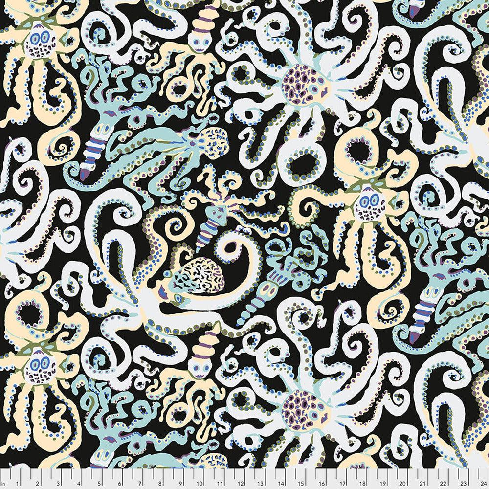 Kaffe Collective Octopus Black Fabric-Free Spirit Fabrics-My Favorite Quilt Store
