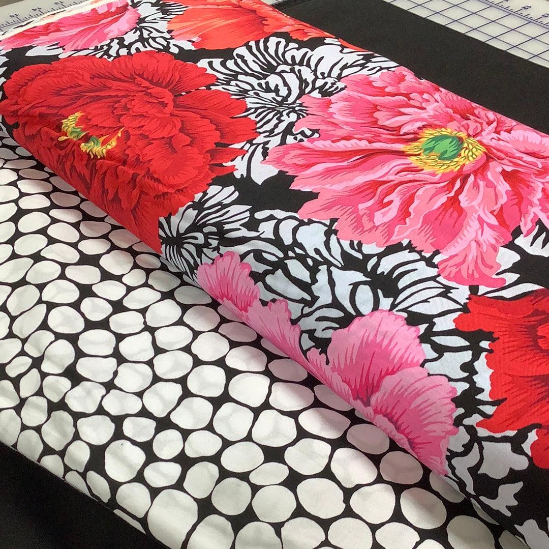 Kaffe Crimson Peony with White Jumble BQ2 Quilt Kit-Free Spirit Fabrics-My Favorite Quilt Store