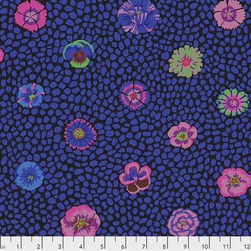 Kaffe Fassett Black Guinea Flower Fabric-Free Spirit Fabrics-My Favorite Quilt Store