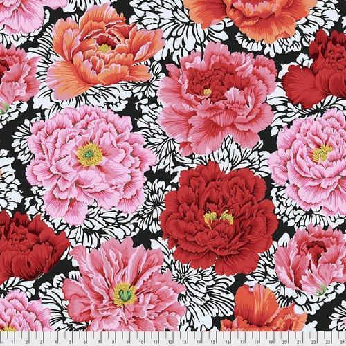 Kaffe Fassett Brocade Peony Crimson Floral Fabric by Kaffe Fassett