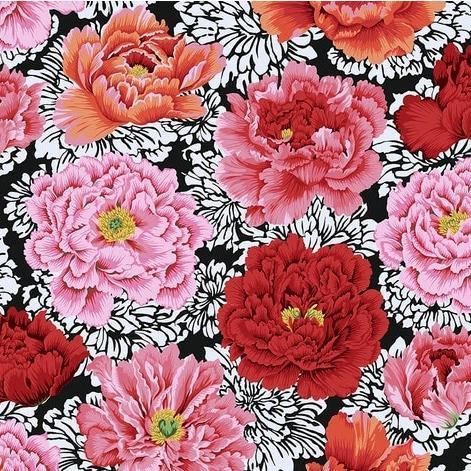 Kaffe Fassett Brocade Peony Crimson Floral Fabric