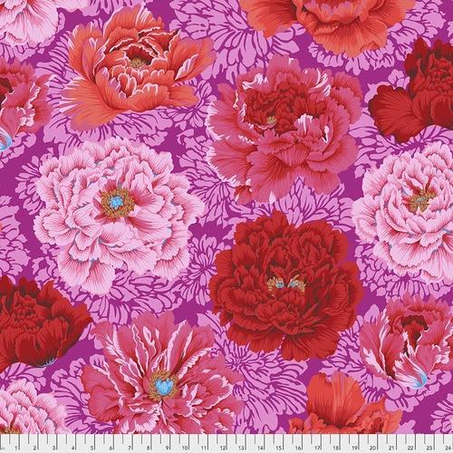 Kaffe Fassett Brocade Peony Hot Floral Fabric-Free Spirit Fabrics-My Favorite Quilt Store