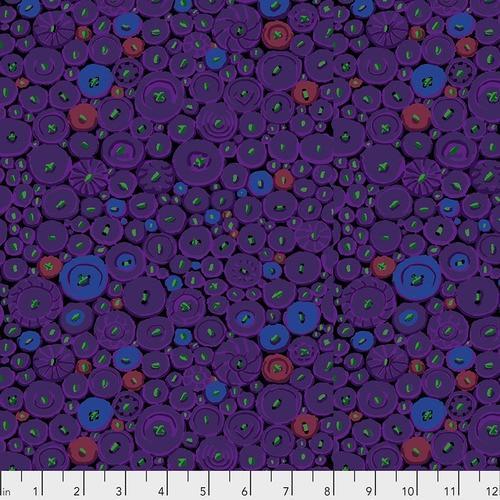 Kaffe Fassett Button Mosaic Purple Fabric-Free Spirit Fabrics-My Favorite Quilt Store