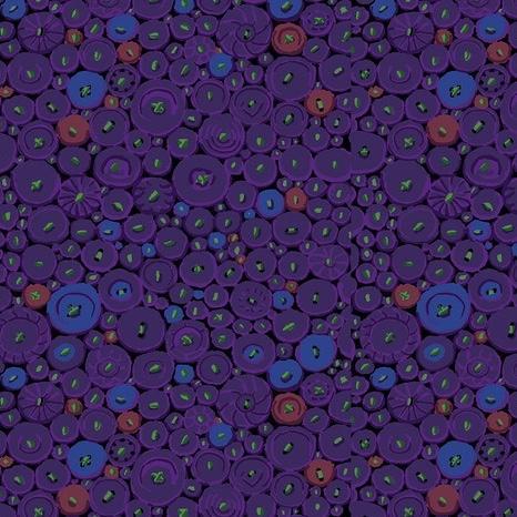 Kaffe Fassett Button Mosaic Purple Fabric-Free Spirit Fabrics-My Favorite Quilt Store