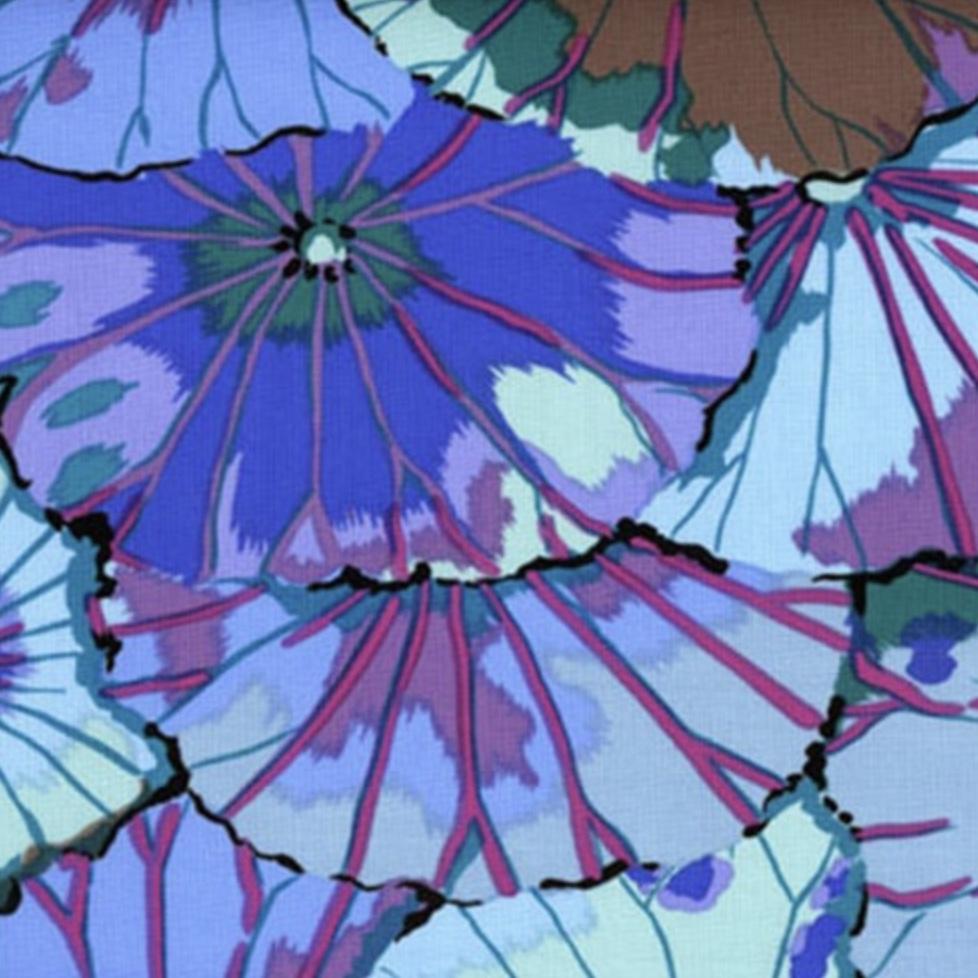Kaffe Fassett Classics Blue Lotus Leaf Fabric-Free Spirit Fabrics-My Favorite Quilt Store
