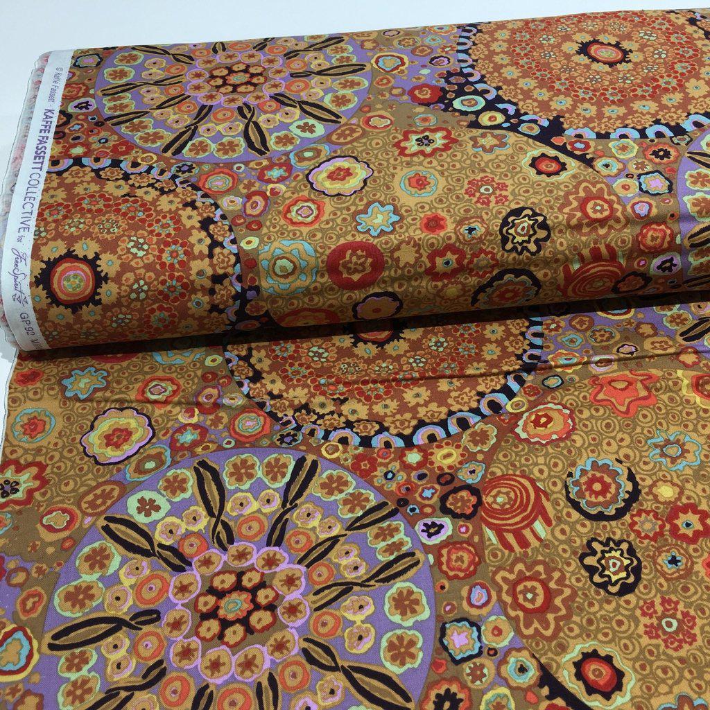 Kaffe Fassett Classics Millefiore Brown Fabric-Free Spirit Fabrics-My Favorite Quilt Store