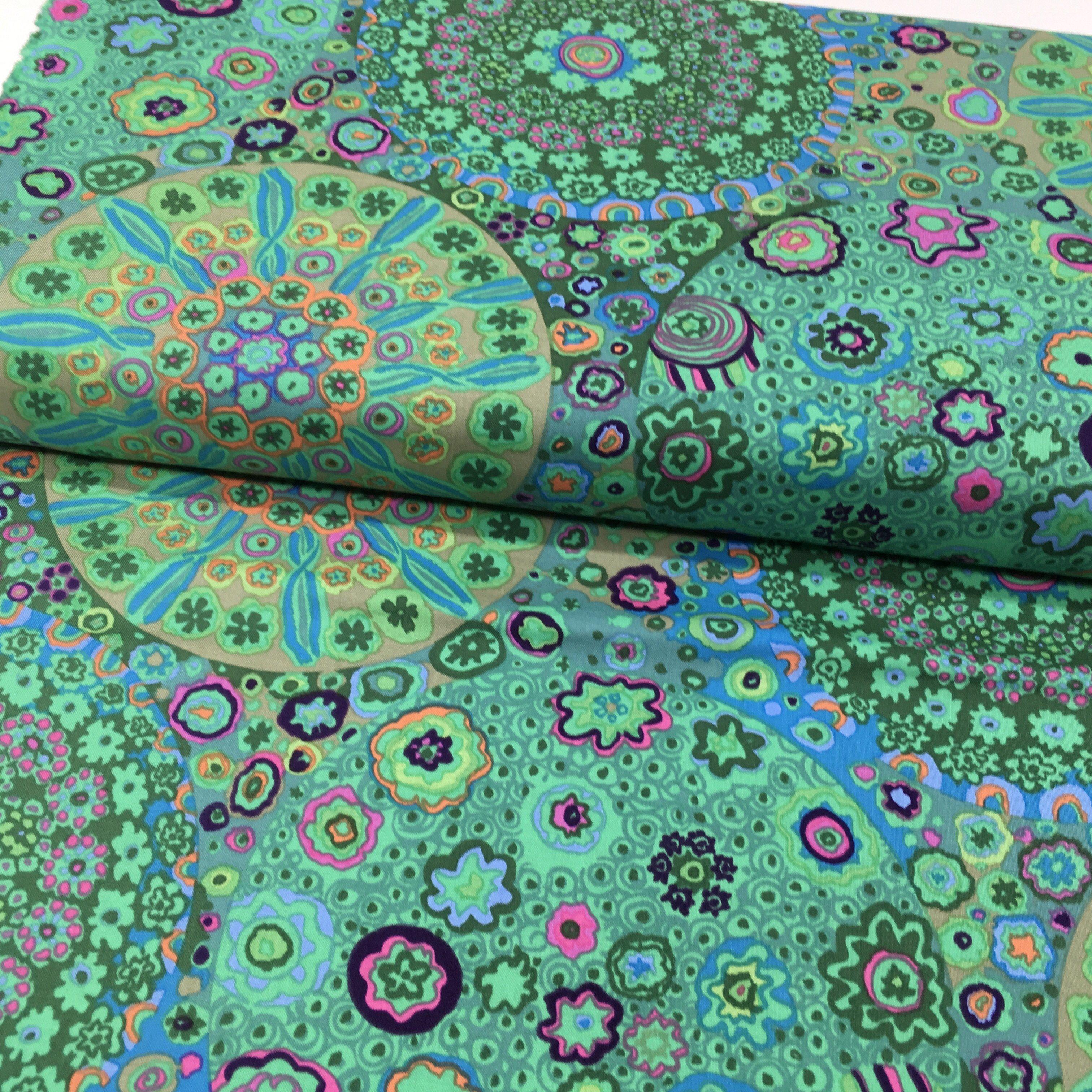 Kaffe Fassett Classics Millefiore Jade Fabric-Free Spirit Fabrics-My Favorite Quilt Store