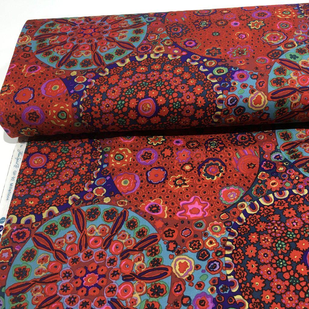 Kaffe Fassett Classics Millefiore Red Fabric-Free Spirit Fabrics-My Favorite Quilt Store