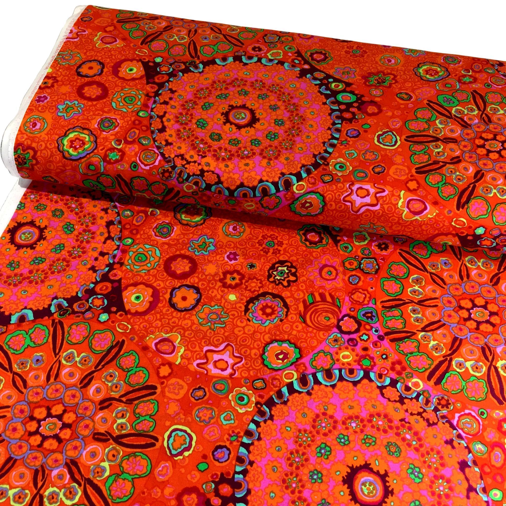 Kaffe Fassett Classics Millefiore Tomato Fabric-Free Spirit Fabrics-My Favorite Quilt Store