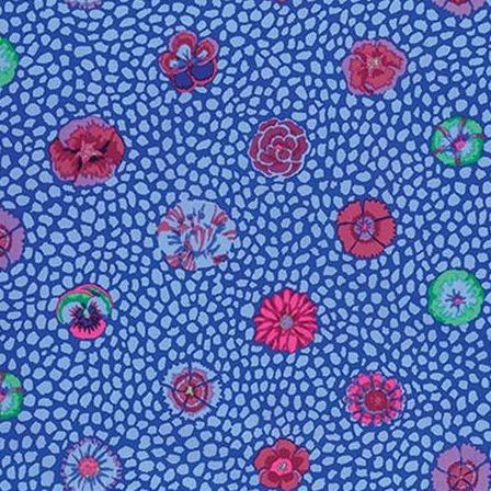 Kaffe Fassett Cobalt Guinea Flower Fabric-Free Spirit Fabrics-My Favorite Quilt Store