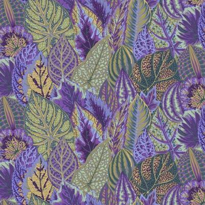 Kaffe Fassett Coleus Lavender Fabric-Free Spirit Fabrics-My Favorite Quilt Store